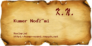 Kumer Noémi névjegykártya